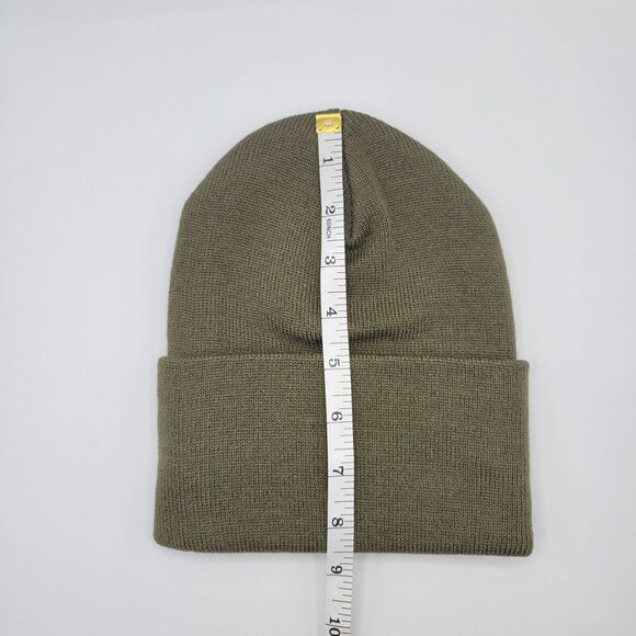 Adidas Mens Womens Aeroready Beanie Olive Green Wide Cuff Fold One Size - Picture 4 of 8
